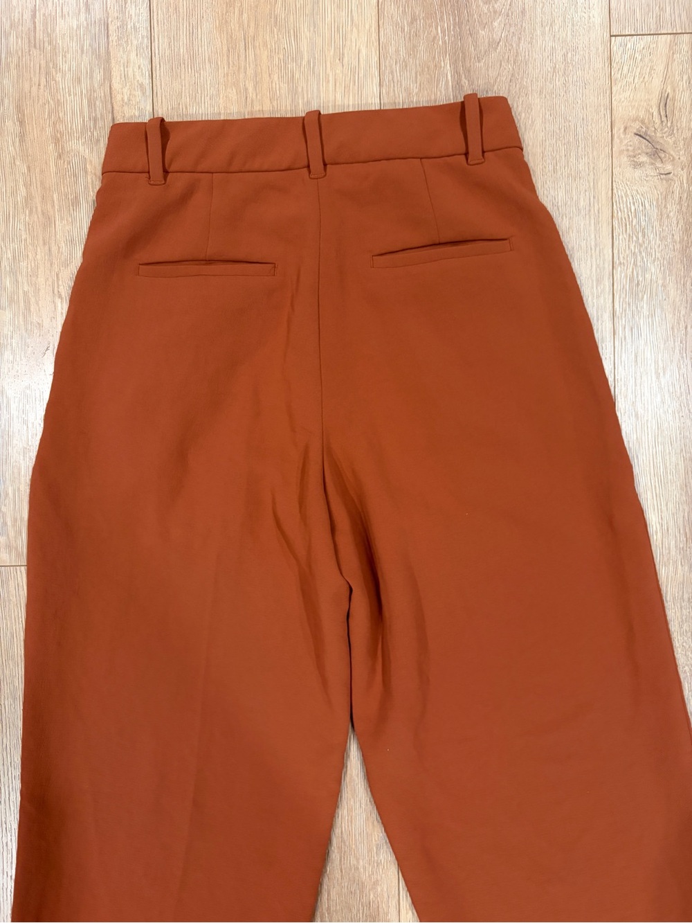 Wilfred The Effortless Pant Burnt Orange Rust High Rise Pleated Trousers Size 6 - Picture 5 of 6